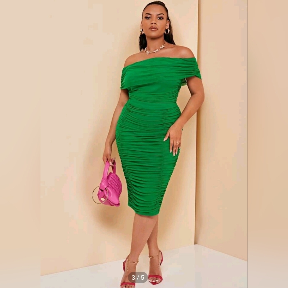 Skirt/Blouse set - Meshed Ruched